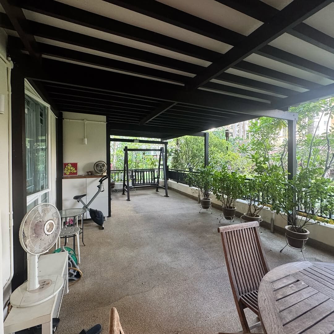 Ground-floor patio at The Tropica, Tampines